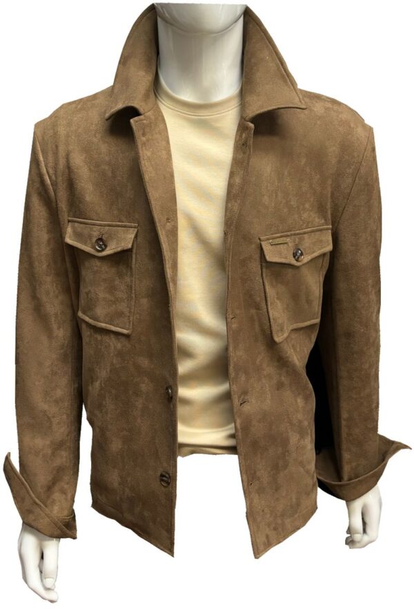 מעיל לגבר SUEDE OVERSHIRT- חום
