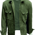 מעיל לגבר SUEDE OVERSHIRT- ירוק