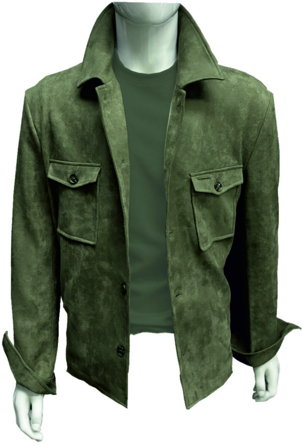 מעיל לגבר SUEDE OVERSHIRT- ירוק