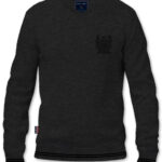 סריג לגבר V-Neck Cashmere Embroidery - שחור