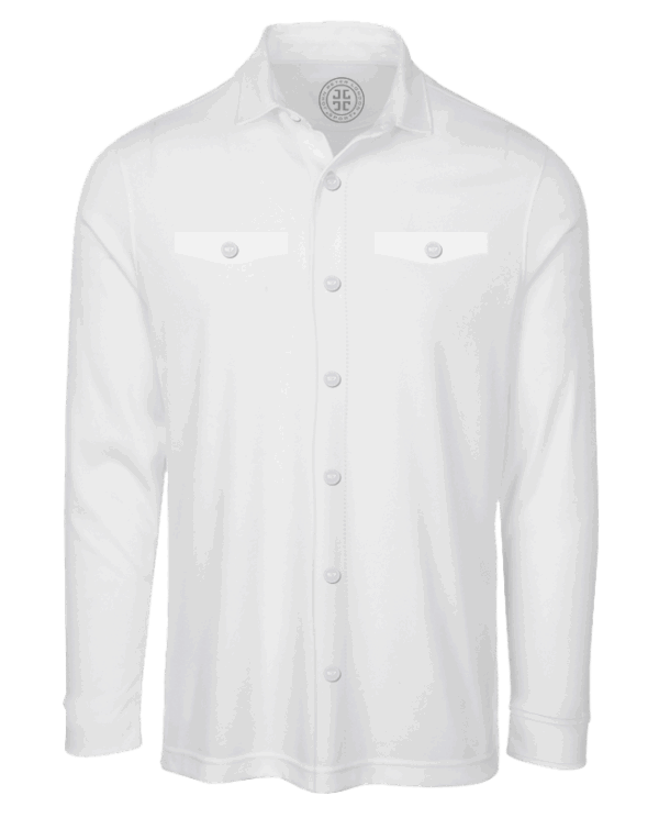 סווטשרט OVERSHIRT עם כיסים- לבן