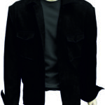 מעיל לגבר SUEDE OVERSHIRT- שחור