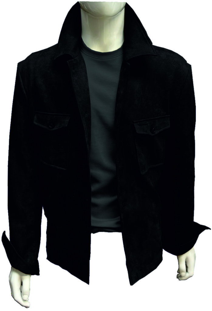 מעיל לגבר SUEDE OVERSHIRT- שחור