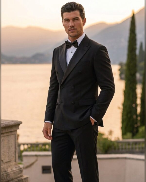 חליפת טוקסידו חתן כפתור כפול TUXEDO JP 11 SATIN - JOHN PETER LONDON